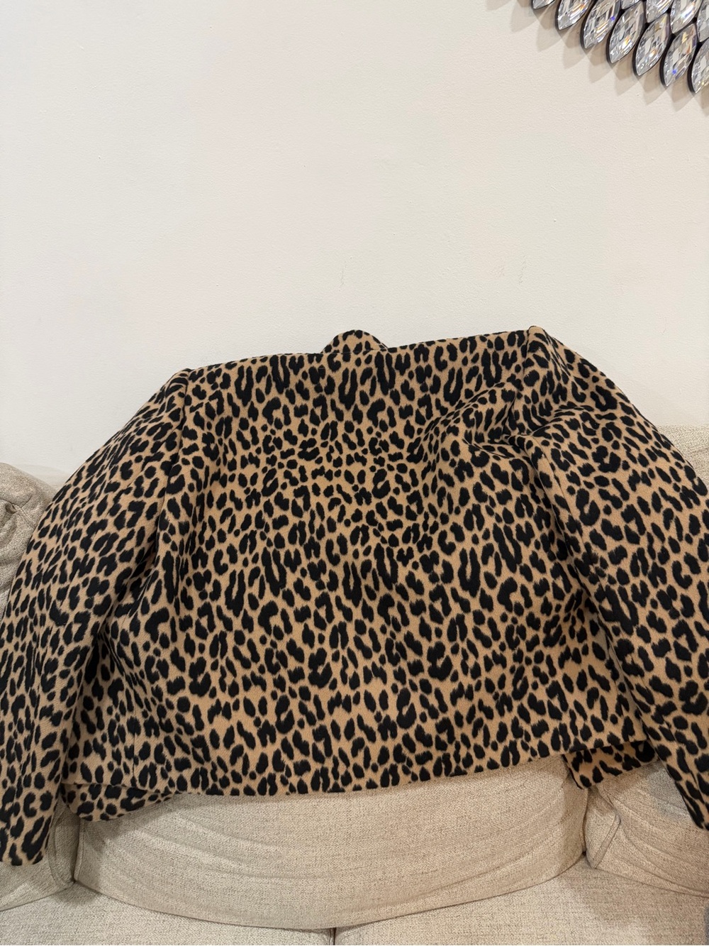 Versace Leopard Print Double-Breasted Jacket - Tan & Black with Gold Buttons - Picture 7 of 10
